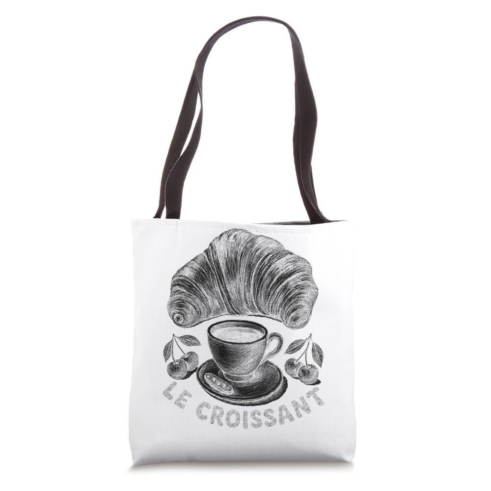 Le Croissant French Breakfast - Hand Drawn Coffee And Pastry Tote Bag o_o